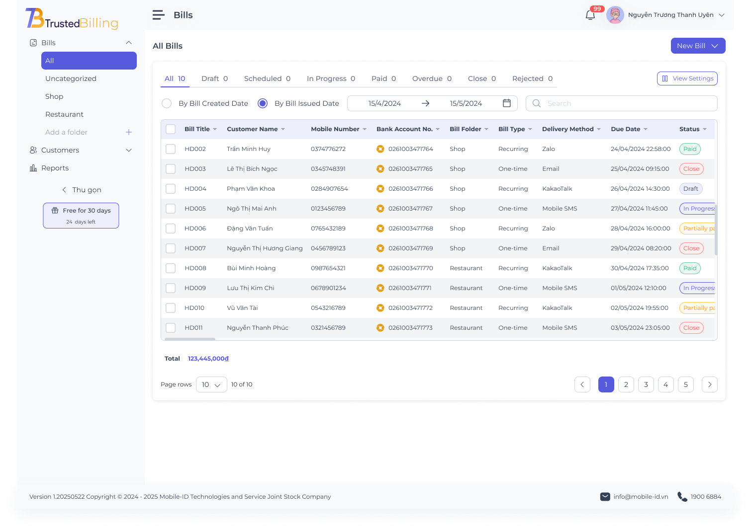 Trusted billing portal