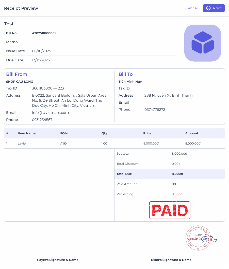 Trusted billing portal